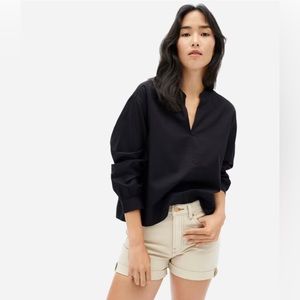 Black Everlane ‘the Silky’ Cotton Blouse